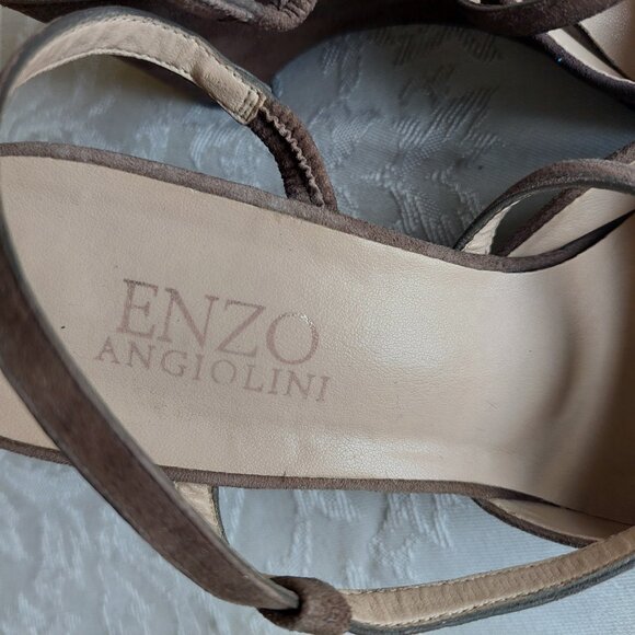 Enzo Angiolini Wedges Suede Brown Size 6M - Picture 3 of 8